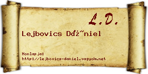 Lejbovics Dániel névjegykártya